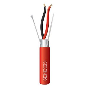 Genesis 46131004 16/2 Stranded Shielded Plenum Fire Cable, 1000' (304.8m) Reel, Red