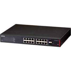BUFFALO 16-Port Desktop/Rackmount Gigabit Green Ethernet High Power PoE Smart Switch (BS-GS2016P)