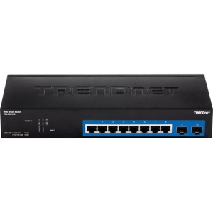 TRENDnet 8 Port Gigabit Web Smart Switch, 10/100/1000 Mbps, SFP, rack mountable, fanless