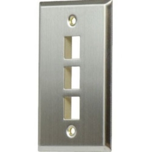 On-Q/Legrand 1-Gang, 3-Port Wall Plate, Stainless Steel