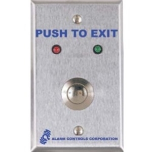 Alarm Controls SPN-5818 Push Button Wired Plate Screened Emergency Door Lock 
