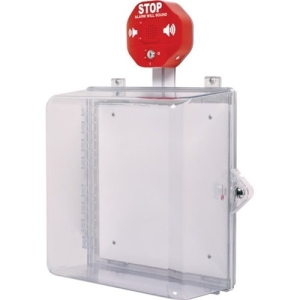 Sti Protective Cabinet - Polycarbonate With Backplate Siren Alarm Key Lock - Clear