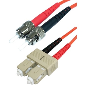Lynn Electronics SCSTDUPMM-2M Optilink OM1 Duplex SC/ST Fiber Optic Patch Cable, Red, Black, 2 Meter
