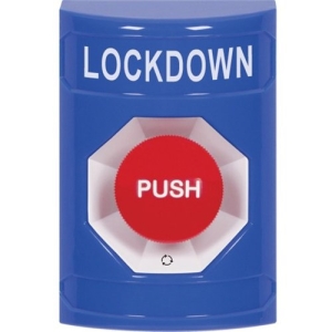 STI Stopper Station Blue, Turn to Reset Push button, Lockdown Label