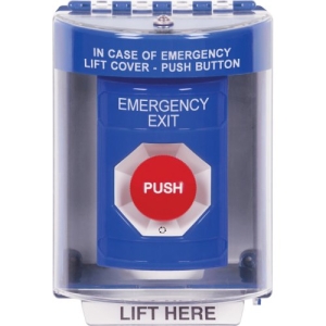 stopperï¿½ station turn-to-reset cover w/horn surface mount emergency exit blue