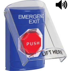 Blue Button 6517a Cover Turn To Reset Emerg.Exit