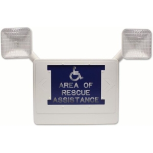 lighted area of rescue assistance sign 1-sided