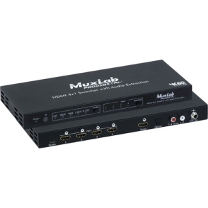 MuxLab HDMI 4X1 Switcher with Audio Extraction, 4K60