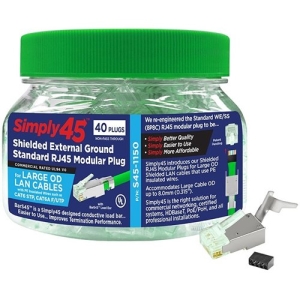 SIMPLY45 S45-1150 - Cat6 Shielded External Ground - Standard WE/SS RJ45 with BarS45