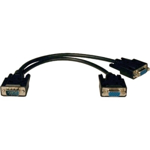 Tripp Lite VGA Monitor Y Splitter Cable (HD15 M/2xF) 1-ft.