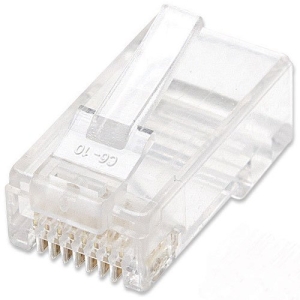 Intellinet Network Solutions Cat6 RJ45 Modular Plugs, 2-Prong, UTP, For Stranded Wire, 100 Plugs in Jar
