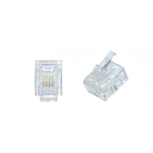 Weltron RJ-11, 6P4C Modular Plug for Round Cable 100 Pack