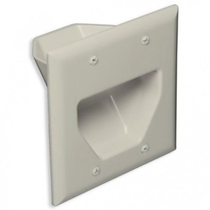 Datacomm 45-0003-LA 3 Gang Recessed Low Voltage Wall Plate Lite Almond 