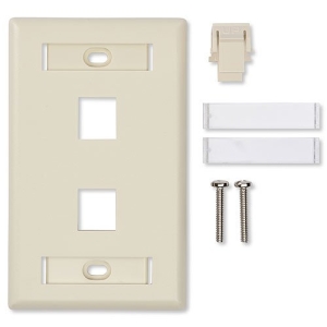 Belden AX102248 KeyConnect Single-Gang Faceplate,  4-port, Almond