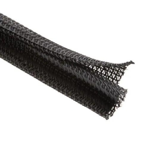 Black 75ft 19mm dia Clean Cut 3/4-Inch Braided Cable Sleeve Techflex CCP0.75 