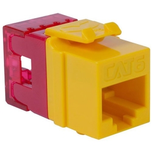 ICC IC107F6CYL CAT6 RJ45 Keystone Jack for HD Style, 25-Pack, Yellow
