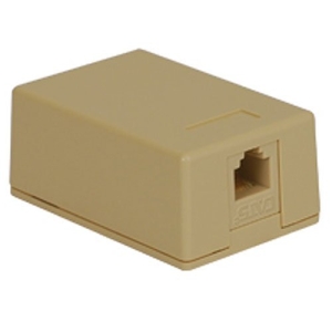 ICC IC625S51IV Surface Mount Box Keystone Jack with CAT5e in 8P8C for EZ, Ivory