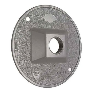 4' RND COVER, ONE 1/2' OUTLET, GRAY