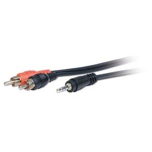 Comprehensive MPS-2PP-10ST Standard Series 3.5mm Stereo Mini Plug to 2 RCA Plugs Audio Cable, 10'