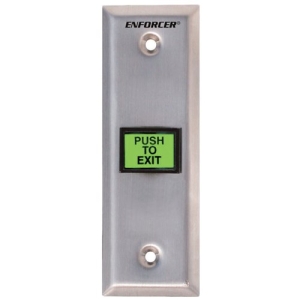 Enforcer Request-To-Exit Plate - Illuminated Square Pushbutton with Slimline Plate