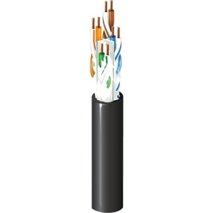 Belden OSP6U 0101000 CAT6 OSP Cable, 4-Pair, U/UTP, Gel Filled, 1000' (304.8m) Reel, Black