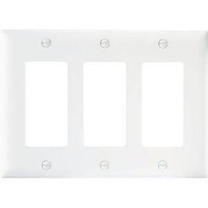 Pass & Seymour Trademaster 3-Gang Decorator Wall Plate, White (M15)