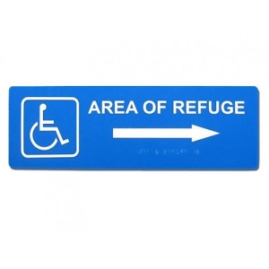 Alpha Refuge Arrow Sign-Right-Blue