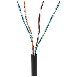 ADI 0E-CAT5RBK CAT5e Riser Cable, 24/4 Solid BC, U, UTP, CMR/FT4, Sunlight Resistant, 1000' (304.8) Reel Box, Black