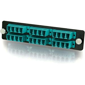 C2G CG31117 24-Strand, LC Quad, PB Insert, Multimode, Aqua Adapter Panel (TAA Compliant)