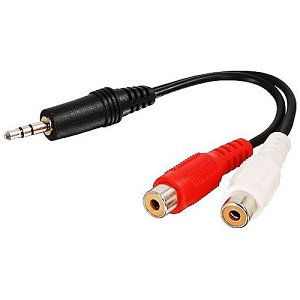 C2G CG40422 Value Series One 3.5mm Stereo Male To Two RCA Stereo Female Y-Cable, 0.5' (0.15m)