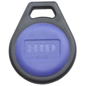 HID 3250PNNMN iCLASS 2k SE Smart Key, SIO Programmed, Sequential Matching Encoded/Printed (Injetted), Black with Blue Insert and HID Standard Artwork