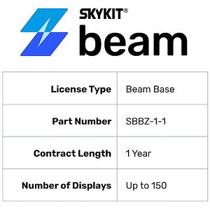 Skykit SBBZ-1-1 Beam Base License, Cloud-Based, 1 Year