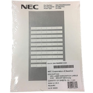 NEC Q24-FR000000134224 SL2100 IP7 60D 60 Button DSS Designation Labels, Gray, 25-Pack