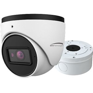 Speco O4T7N 4MP H.265 IP Turret Camera with Advanced Analytics, 2.8mm Fixed Lens, White