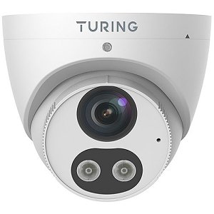 Turing TP-MEAD8M28 SMART 8MP Dual-Light Deterrence Turret IP Camera for CORE AI License Cloud Smart VSaaS, 2.8mm Fixed Lens