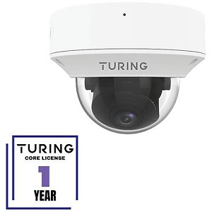 Turing TP-MMD4MV2-1Y CORE AI VSaaS License-Enabled 4MP Low Light Dome IP Camera, 2.7-13.5mm Motorized Varifocal Lens