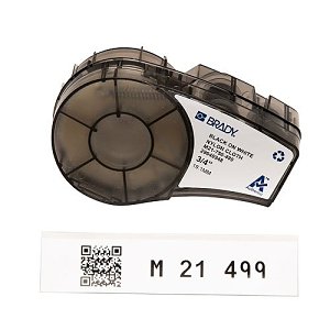 Brady M21-750-499 Aggressive Adhesive Multi-Purpose Nylon Labels with Ribbon for M210, M211, BMP21-PLUS Printers, 0.75" W x 16' L, Black on White