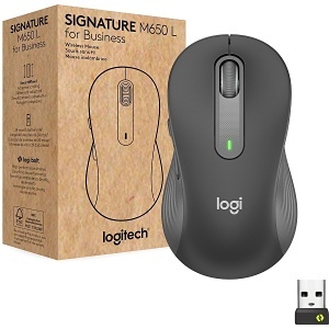 Logitech 910-006272 M650 Graphite Bluetooth Notebook Mouse for Business