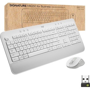 Logitech 920-011018 MK650 Keyboard and Mouse Combo for Business, Off-White