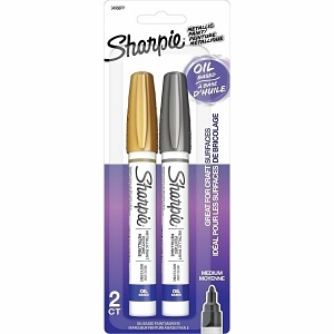 Sharpie 34968PP Oil-Based Paint Markers, Medium Point, Gold and Silver