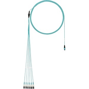 Panduit FX8RP7NUSQNM010 Fiber Optic Patch Cable, 8-Fiber, OM3, Round Harness Plenum with PANMPO