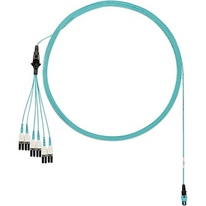Panduit FXTRP8NUSSNF095 Fiber Optic Patch Cord, OM3 12-Fiber Round Harness, 95', Aqua