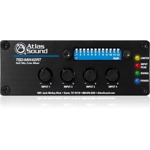 AtlasIED TSD-MIX42RT Mic/Line Mixer with Priority Sense and Remote Control, 24VDC, 60mA