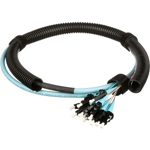 Panduit FXTSR17NNSNM001 Indoor 12-Fiber Optic Cable, OM3, Trunk Riser LC Simplex to Pigtail, 1m