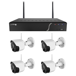 Speco ZIPK4W2 5-Piece Surveillance Kit with 4x2MP Wireless