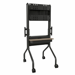 Chief LSCUB Voyager Manual Height Adjustable AV Mobile Cart for 50-85" Displays, Mobile TV Cart, White