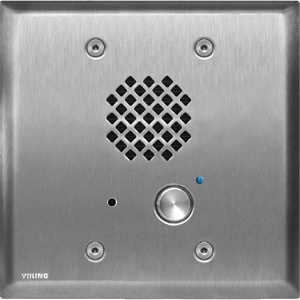 Viking E-60-SS-IP 2-Gang VoIP Brushed Stainless-Steel Handsfree Entry Phone, PoE Powered