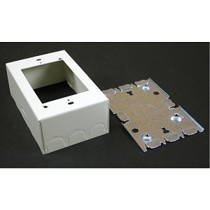 Wiremold 5745WH Combination Switch and Receptacle Box Fitting, White, TAA Compliant