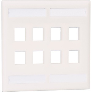 Panduit NK8FIW NetKey Faceplate with 8-Port and Label Pocket, International White