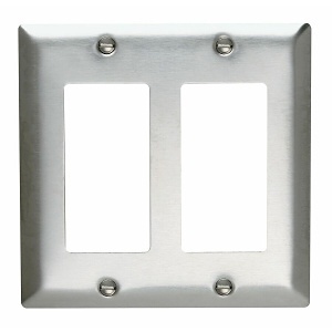 On-Q SS262 2-Gang Decorator All Plate, Stnless Steel